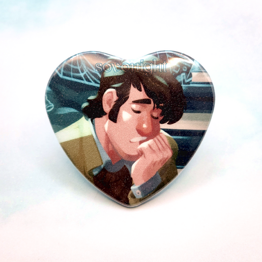 Researcher Ford Sleep | Glitter Heart Button