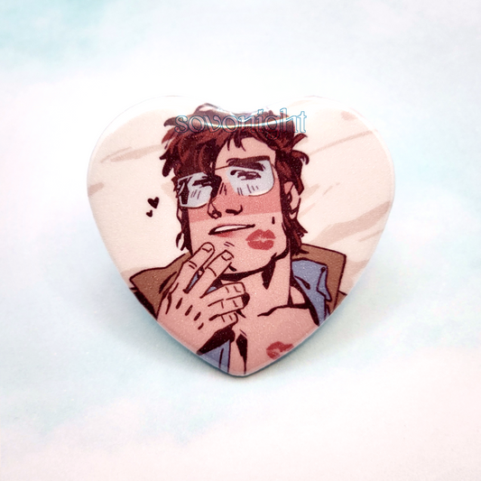 Researcher Ford Flirt | Glitter Heart Button