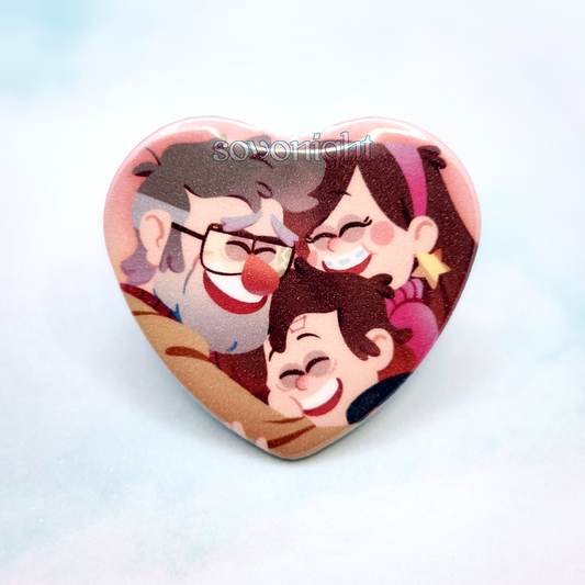 Ford Hug | Glitter Heart Button
