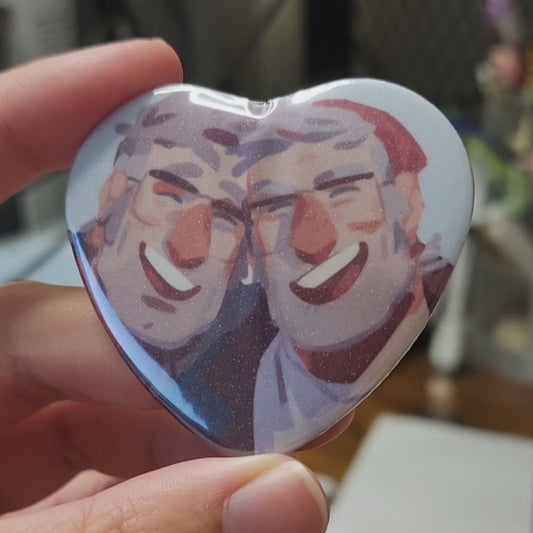 Sailing Stans | Glitter Heart Button